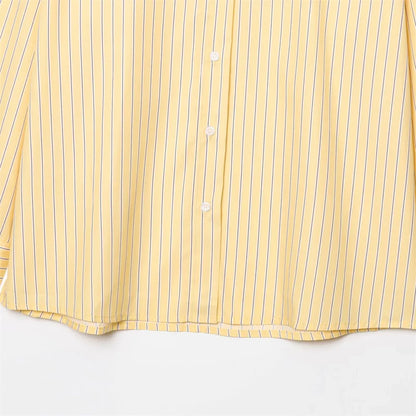 Flattering Striped Single Breasted Long Sleeve Shirt