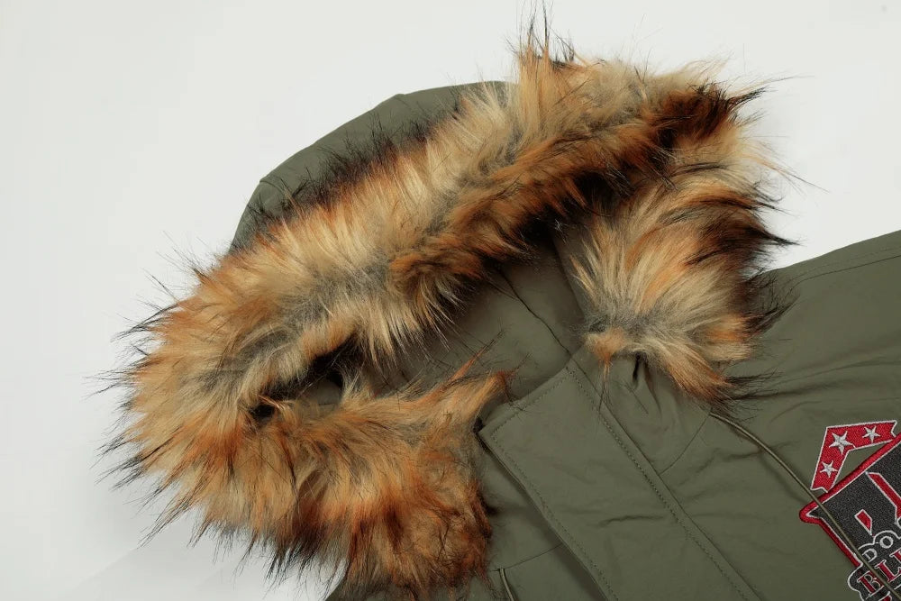 Streetwear Hip Hop Fur Collar Hooded Jacket