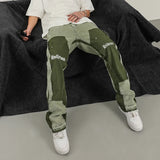 Green Graffiti Vintage Distressed Flared Jeans