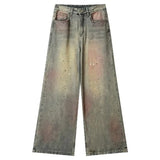 Women Vintage Gradient Wide Leg Jeans