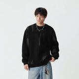 Streetwear Distressed Crew Neck Sweatshirt
