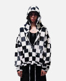 Personalized Gothic Check Design Zipper Sweatshirt