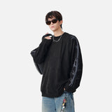 Bamboo Pattern Crew Neck Sweatshirt