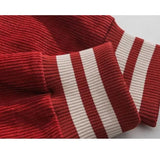 Red Splicing Varsity Jacket