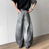 Plush Korean Style Gradient Wide Leg Jeans