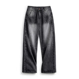 Black Mid-Waist Straight Cut Jeans