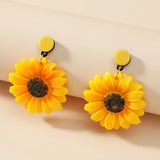 Fashionable Retro Forest Style Sunflower Earrings