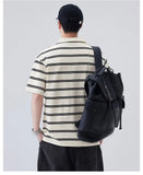 Artistic Stripe Polo Short Sleeve T-Shirt