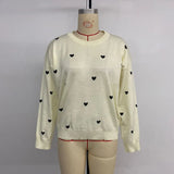 Cozy Flattering Heart Knit Sweater