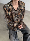 Elegant Leopard Print Long Sleeve Shirt