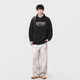 Cozy Winter Letter Print Kangaroo Hooded Sweater