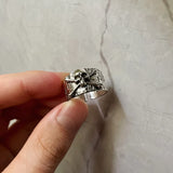 Punk Gothic Silver Retro Skull Wide Ring