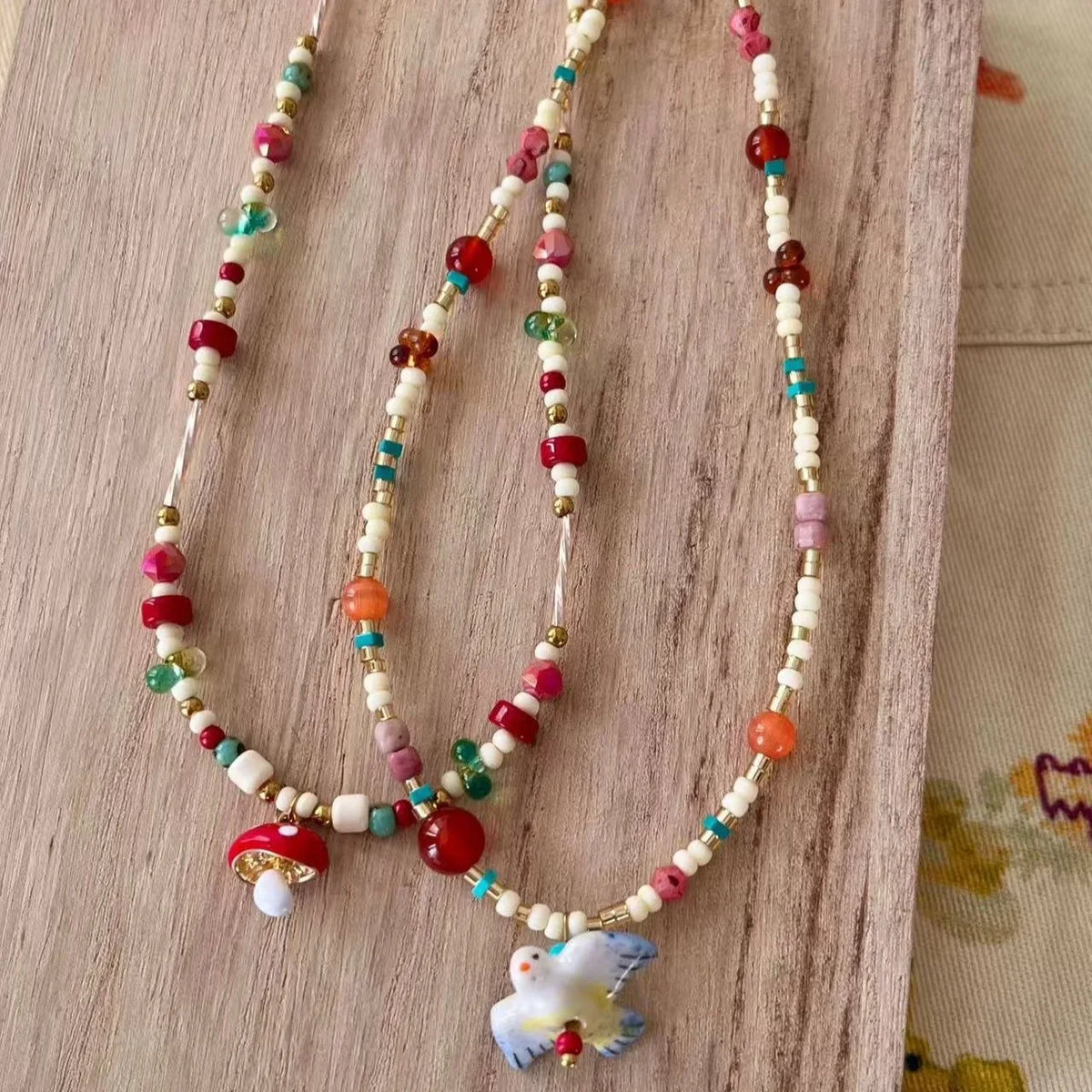 Aesthetic Y2K Colorful Bird Pendant Necklace