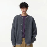 Retro Knitted Fake Two Piece Button Up Cardigan