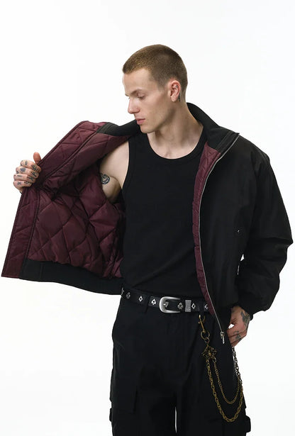 Cleanfit Deconstructed Stand Collar Bomber Jacket