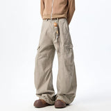Streetwear Wide Leg Curved Knife Cargo Pants