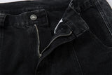 Removable Patchwork Distressed Loose Wide Leg Jeans