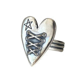Vintage Thai Silver Heart Bandage Ring