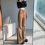 Vintage High Waist Flare Denim Straight Jeans