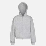 Y2K Solid Color Hooded Double Ended Zipper Sweatshirt