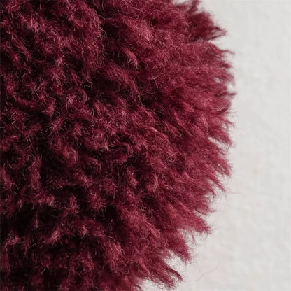 Y2K Comfortable Red Angora Faux Fur Jacket