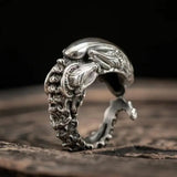 Adjustable Retro Skull Alien Ring
