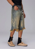 Blue Ripped American Denim Short