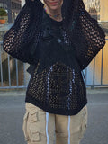 Y2K Loose Knitted Holes Sweater