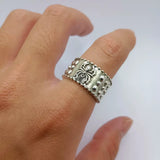 Spider Pattern Wide Open Ring
