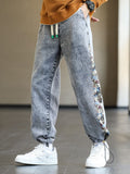 Baggy Bear Patchwork Denim Pants
