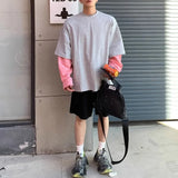 Oversize Korean Style Contrast Stitching T-Shirt