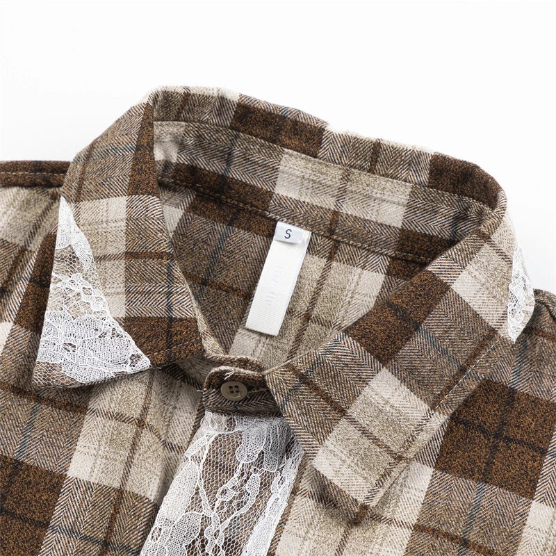 Luxury Elegant Plaid Blouse Shirt