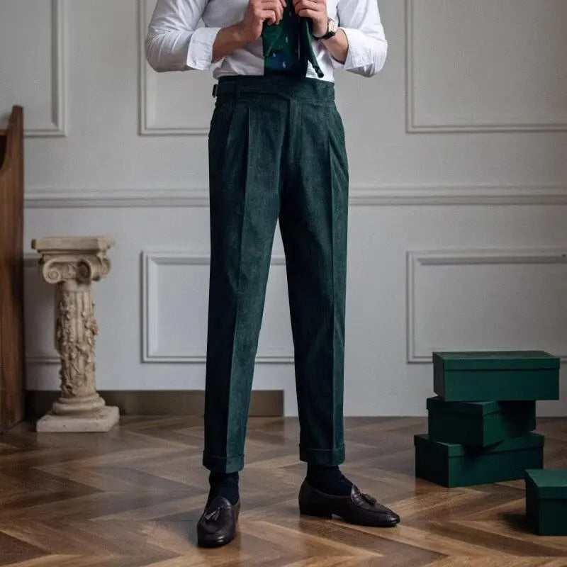 Self-Belt Corduroy Pants