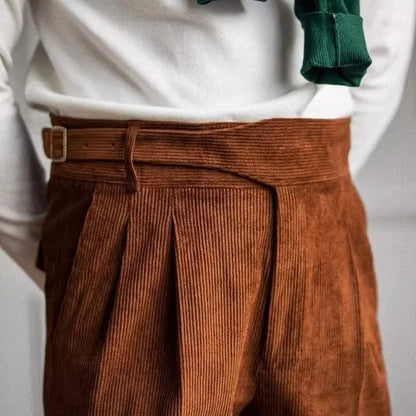 Self-Belt Corduroy Pants