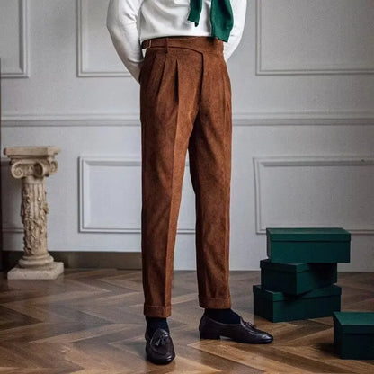 Self-Belt Corduroy Pants
