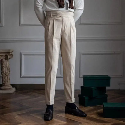 Self-Belt Corduroy Pants