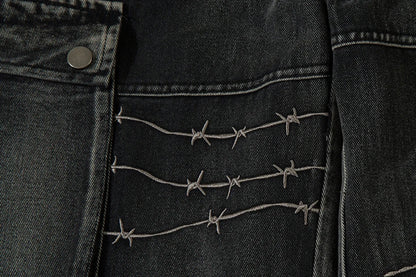Graffiti Patch Cargo Denim Pants
