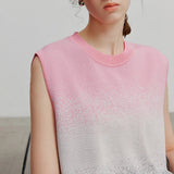 Women Vintage Cool Vibrant Summer Knit Casual Sleevless T-Shirt