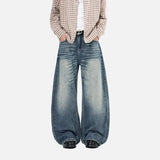 American Style Washed High Waisted Curved Jeans