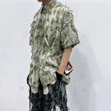 Summer Patchwork Tassel Short Sleeve Shirt