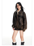 Cool Vintage Distressed Leather Jacket
