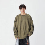 Bamboo Pattern Crew Neck Sweatshirt