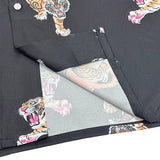 Loose Tiger Print Plaid Shirt