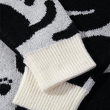 Breathable Black Cat Cartoon Knit Sweater