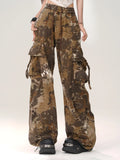Stylish Snake Patterned Wide Leg Pants