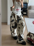 Vintage Y2K Cow Pattern Oversized Pants