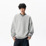 Solid Color Minimalist Round Neck Sweatshirt