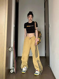 High Waist Yellow Vintage Cargo Pants