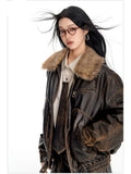 Cool Vintage Distressed Leather Jacket