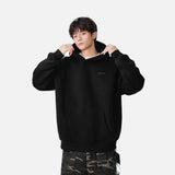 Minimalist Embroidered Logo Casual Hoodie
